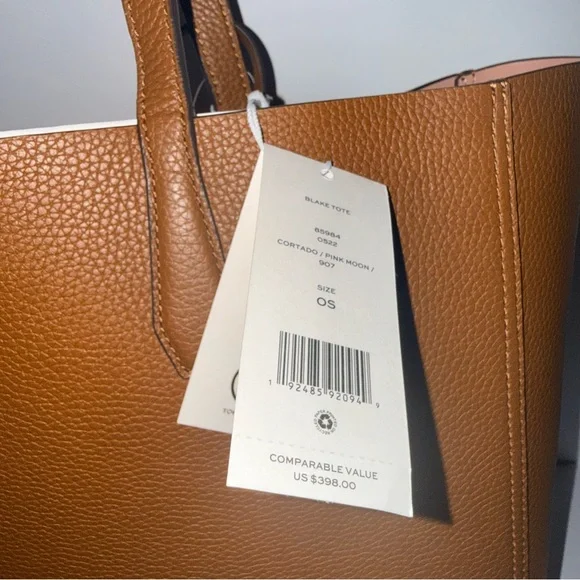 Tory Burch Tan Pebble Leather Tote with Pouch - Picture 7 of 9